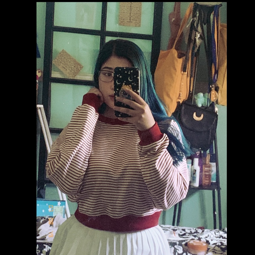 Striped forever21 cropped sweater ♥️